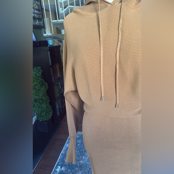 Tan Hooded Knit Dress - Picture 4 of 6